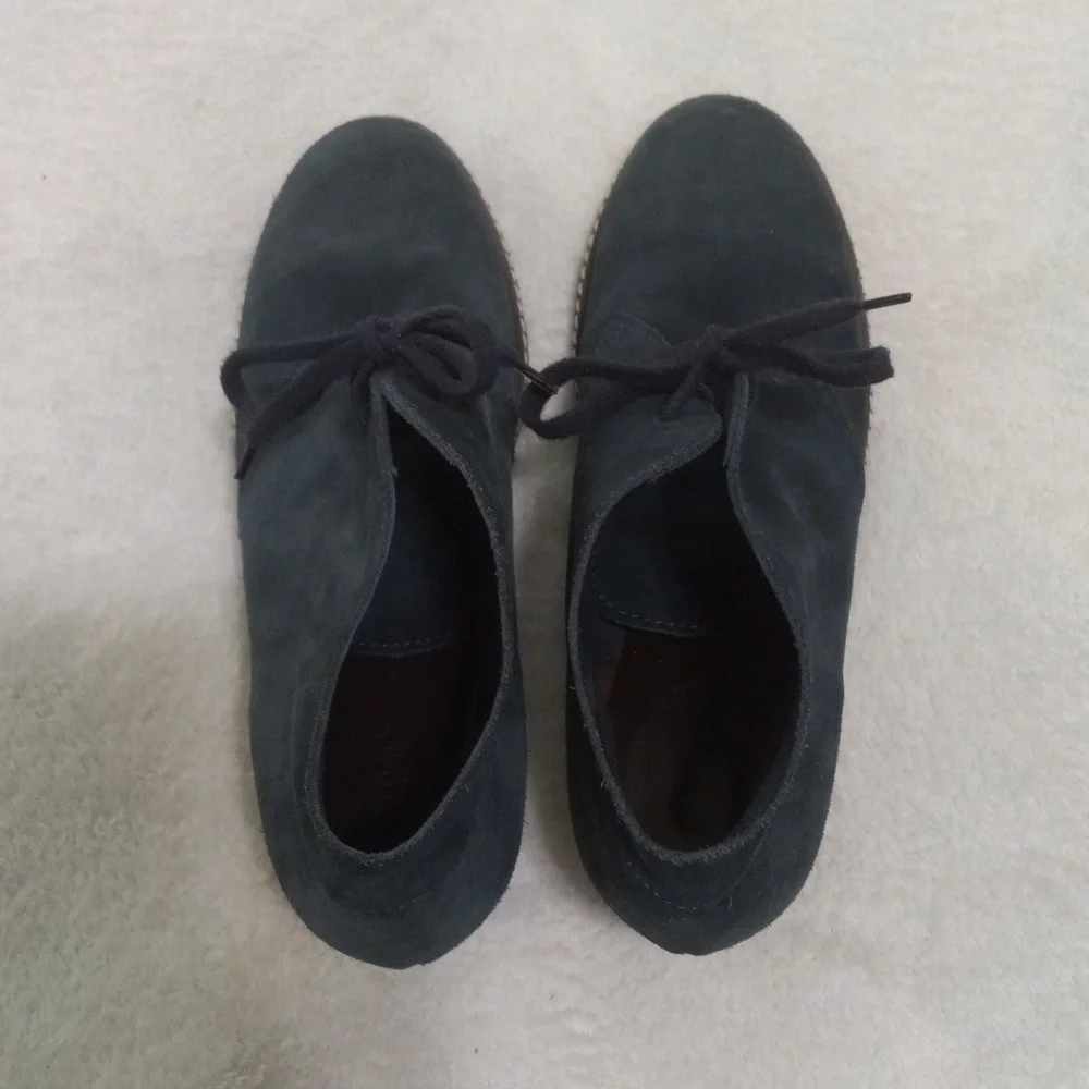 J. Crew MacAlister Dark Teal Suede Chukkas Wedge Booties NWOB
